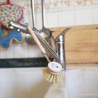 Spazzola in legno e fibre vegetali per lavare i piatti Spazzola per lavare i piatti ecologica manico legno e fibre vegetali