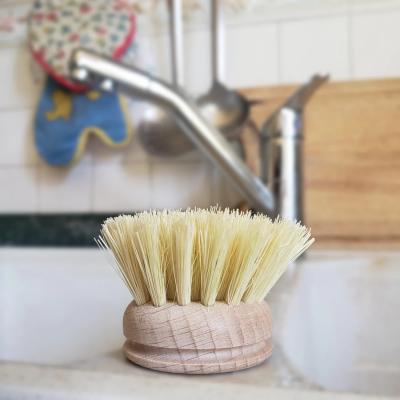 Testina in legno e fibre vegetali per lavare piatti Testina ricambio per spazzola pulizia piatti in legno e fibre vegetali