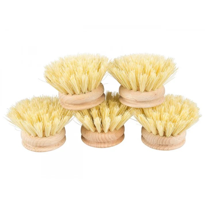 Testina in legno e fibre vegetali per lavare piatti Testina ricambio per spazzola pulizia piatti in legno e fibre vegetali